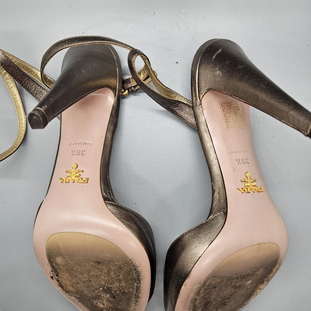 Prada Ankle Strap Leather Sandal - Picture 3 of 6